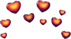 Floating Hearts Filter Effect PNG image