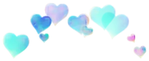 Floating Hearts Holographic Effect PNG image