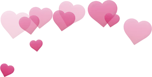 Floating Hearts Pattern PNG image