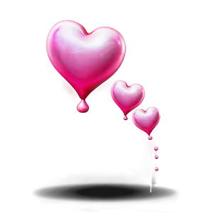Floating Pink Heart Emoji PNG 06262024