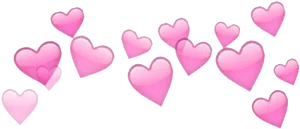 Floating Pink Hearts Filter PNG image