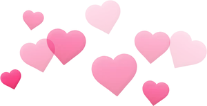 Floating Pink Hearts Graphic