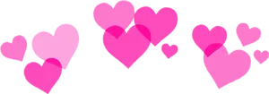 Floating Pink Hearts Graphic PNG image