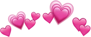 Floating Pink Hearts Graphic PNG image