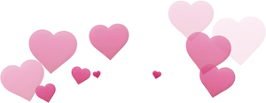 Floating Pink Hearts Graphic PNG