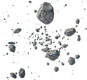 Floating Rocks Space Background PNG image