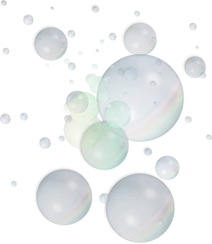 Floating Soap Bubbles Dark Background PNG image