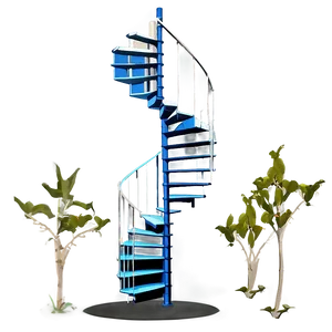 Floating Spiral Staircase Png 06242024 PNG image