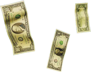 Floating U S Dollar Bills PNG image