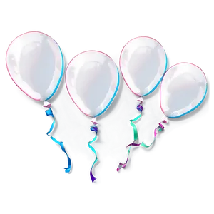 Floating White Balloon Bunch PNG 06212024