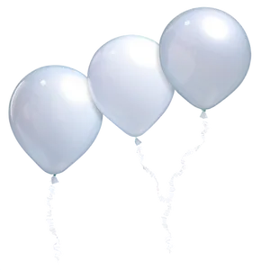 Floating White Balloon Bunch PNG 06212024