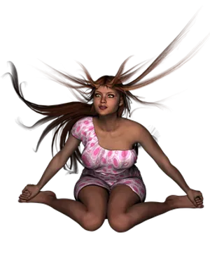 Floating Womanin Pink Dress