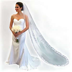 Floor Length Bridal Veil Png 06272024 PNG image