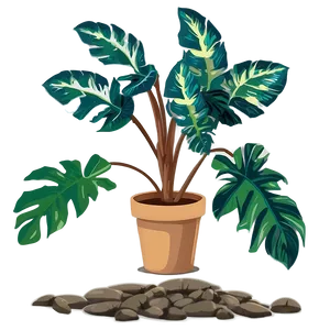 Floor Plant Illustration PNG Dnt
