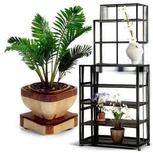 Floor Plant With Flowers PNG 06282024