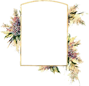 Floral Accent Photo Frame Design PNG image