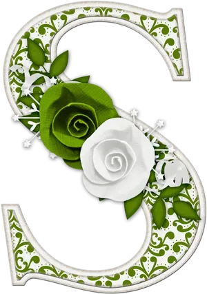 Floral Alphabet S Letter Design PNG image