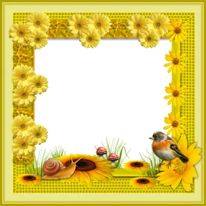 Floral_and_ Fauna_ Decorated_ Frame PNG image