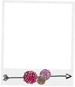 Floral Arrow Black Frame PNG image