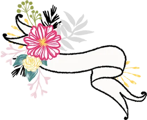 Floral Banner Illustration PNG image