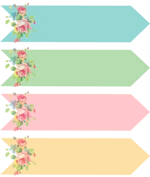 Floral Banner Set PNG