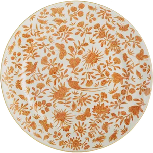 Floral Bird Pattern Plate PNG image