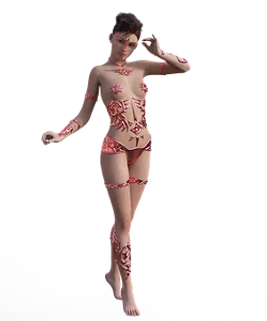 Floral Body Art3 D Model