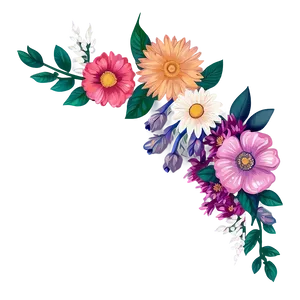 Floral Bouquet Border PNG Nrr57