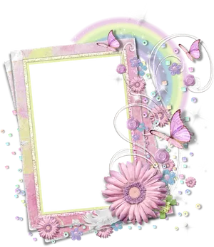 Floral Butterfly Frame P N G PNG image