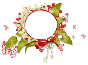 Floral Butterfly Framewith Keys