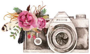 Floral_ Camera_ Watercolor_ Artwork