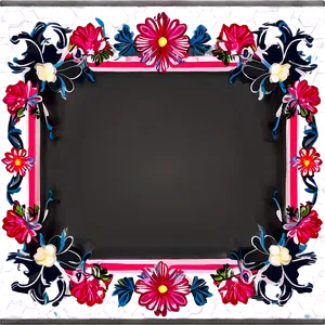 Floral Certificate Frame PNG 62