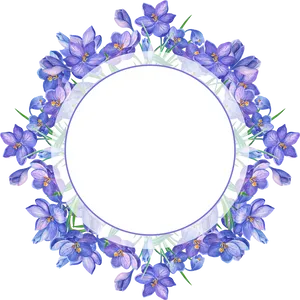 Floral_ Circle_ Frame_on_ Black_ Background PNG image