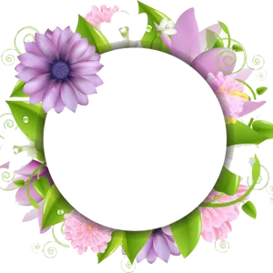 Floral_ Circle_ Frame_ P N G PNG image