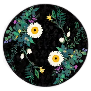 Floral Circle Sticker Png 06282024 PNG image