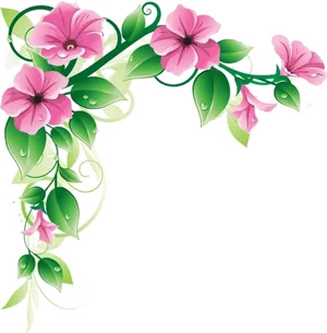 Floral Corner Design Graphic PNG image