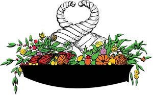 Floral_ Cornucopia_ Vector_ Art PNG