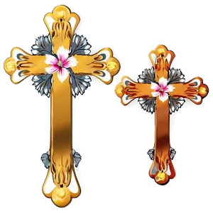 Floral Cross Motif Png Ujt PNG image