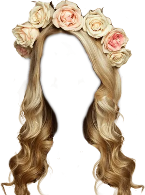 Floral Crown Hairstyle PNG image