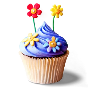 Floral Cupcake Png 05032024 PNG image