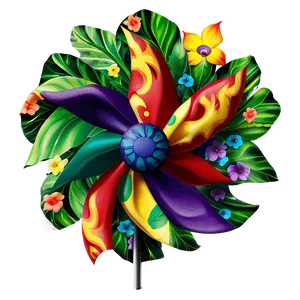 Floral Decor Pinwheel PNG 06282024