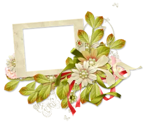 Floral Decorated Frameon Black Background