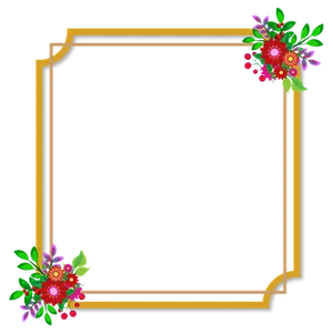 Floral Decorated Golden Frame