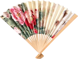 Floral Decorated Handheld Fan