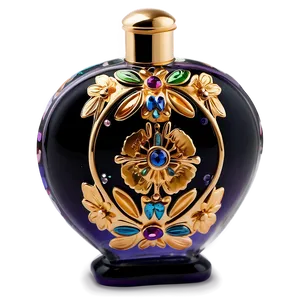 Floral Decorated Perfume Bottle Png 44 PNG image