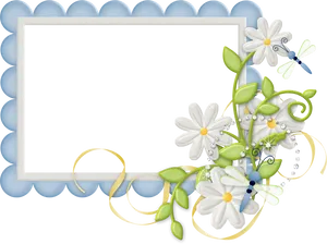 Floral Decorated Photo Frame PNG