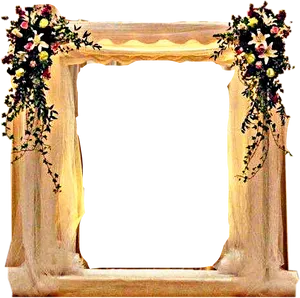 Floral Decorated Photobooth Frame PNG