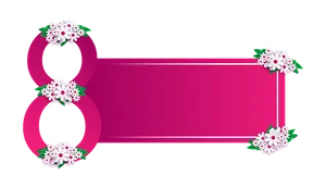 Floral Decorated Pink Banner
