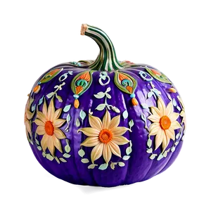 Floral Decorated Pumpkin Png 44 PNG image