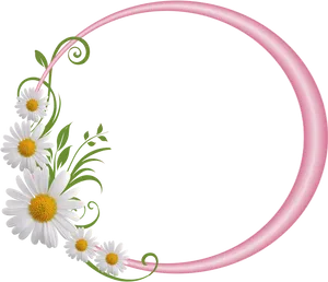 Floral Decorated Round Frame PNG image